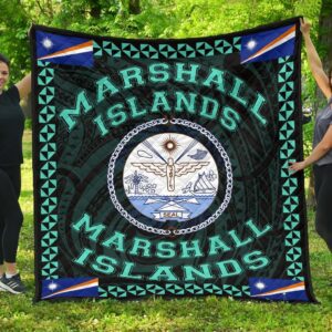 Marshall Islands Polynesian Quilt Turquoise Love Style J11 Quilt  Quilt